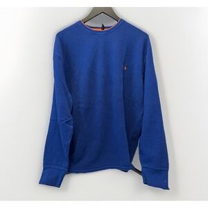 Royal Blue Orange Trim Ralph Lauren Long Sleeve Thermal Mens Size 2XL Shirt